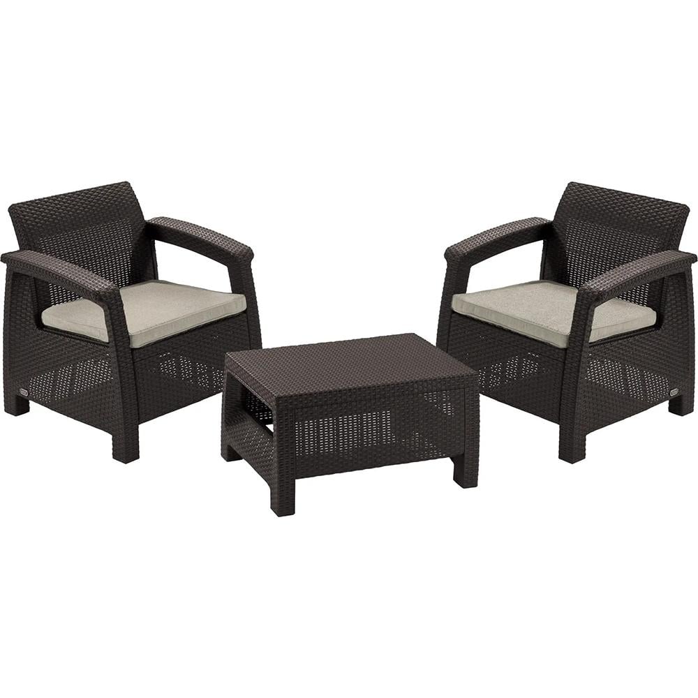 Комплект пластиковой мебели Keter Corfu II Weekend Set Brown (258953)