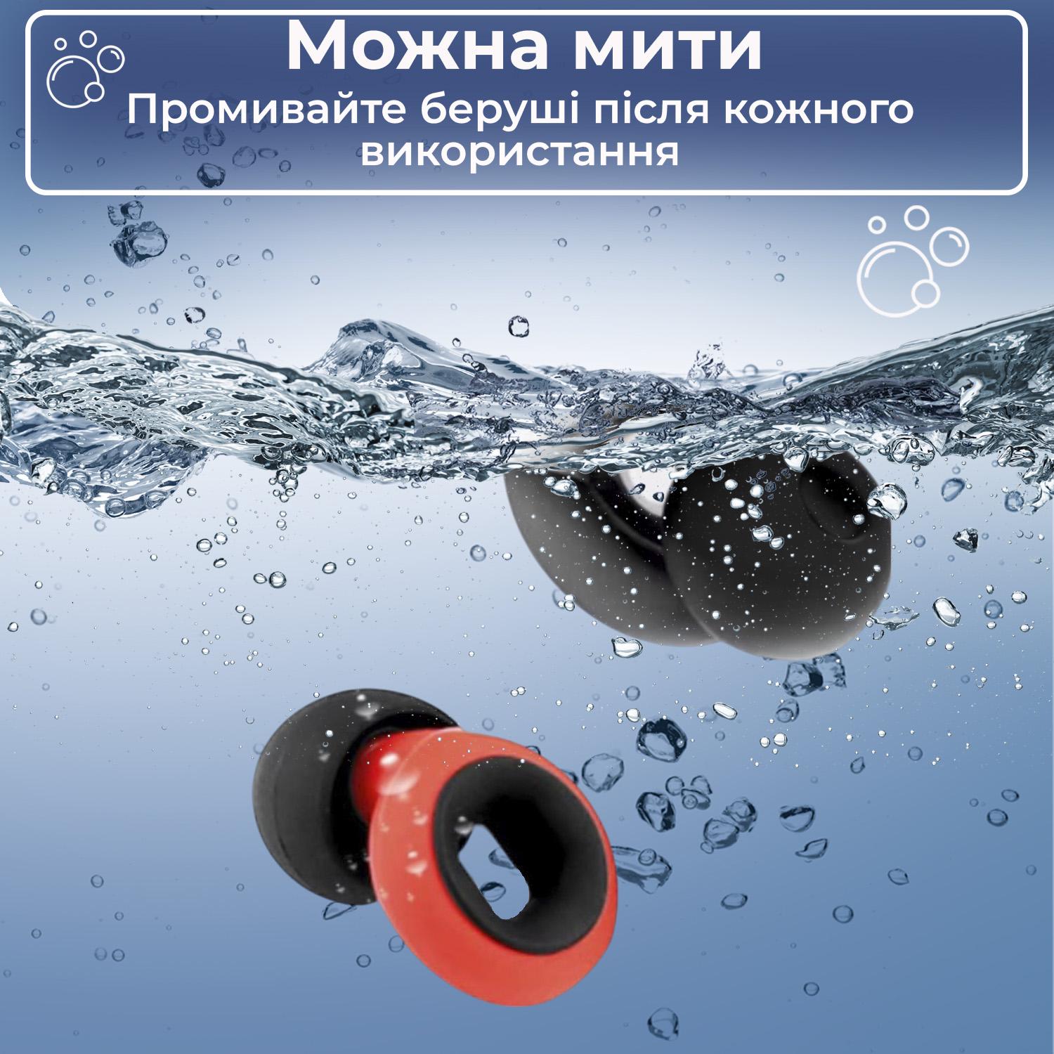 Беруши для плавания силиконовые с акустическим фильтром Бело-зеленый - фото 6