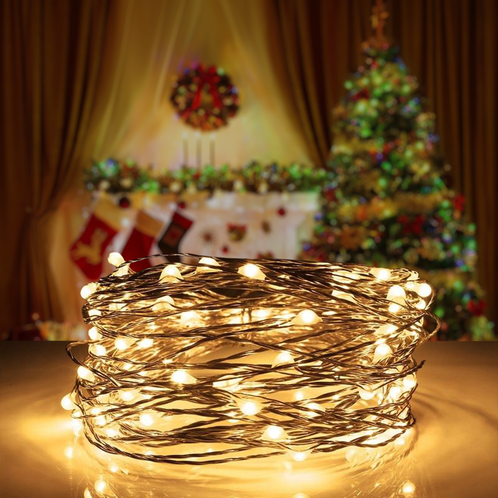 Гирлянда Xmas Роса батарейки 5 м теплое свечение на 3 батарейки (HA-53)