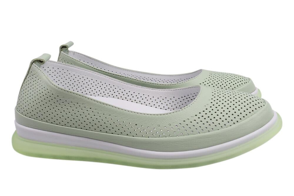 Туфли женские Mario Muzi из кожи на низком ходу р. 38 Зеленый (554-21LTCP)