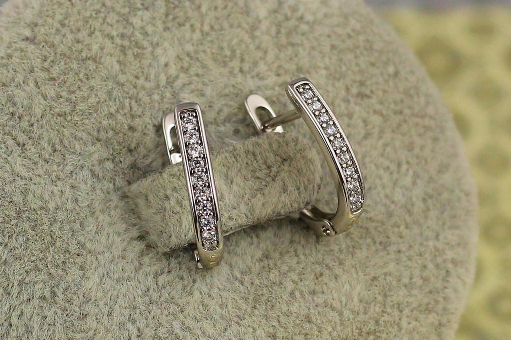 Серьги Xuping Jewelry прямоугольные дорожки с камнями 1,5 см Серебристый (2496449284)