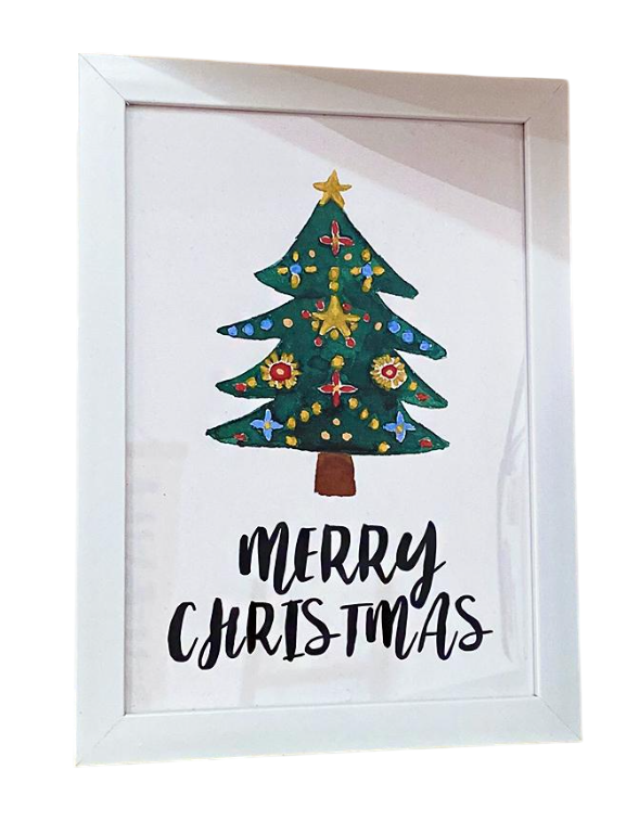 Постер в рамке Marry Christmas 21х30 см A4 (WMT4_23NG011_WH)
