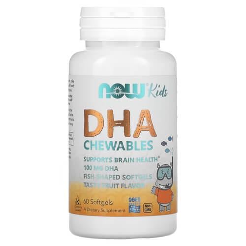 Омега 3 NOW Kid's Chewable DHA 60 Softgels (NOW-01607)