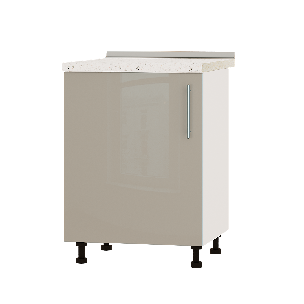 Шкаф нижний Эверест Акрил модуль под мойку Низ Н79-600 60х47х85 см Норковый глянец/Белый (02274)