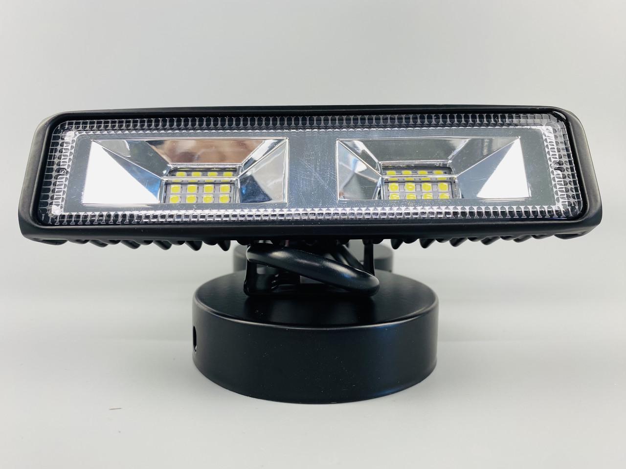 Фара Led прямоугольная 18W 8 led chip широкий луч 10/30V 6000K