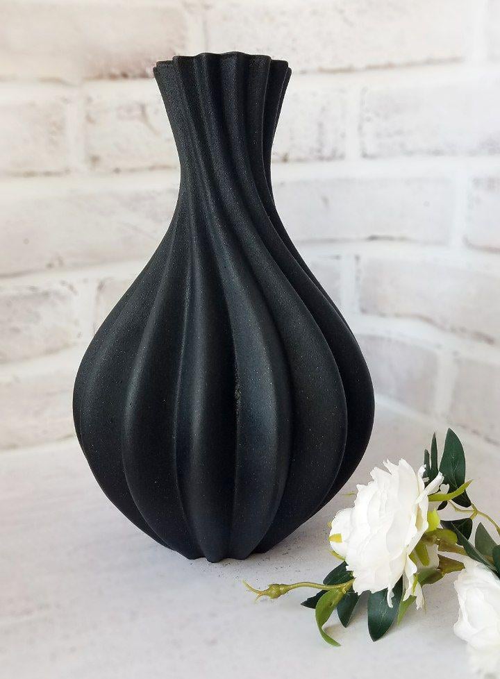 Ваза керамическая Бутон 32 см Черный