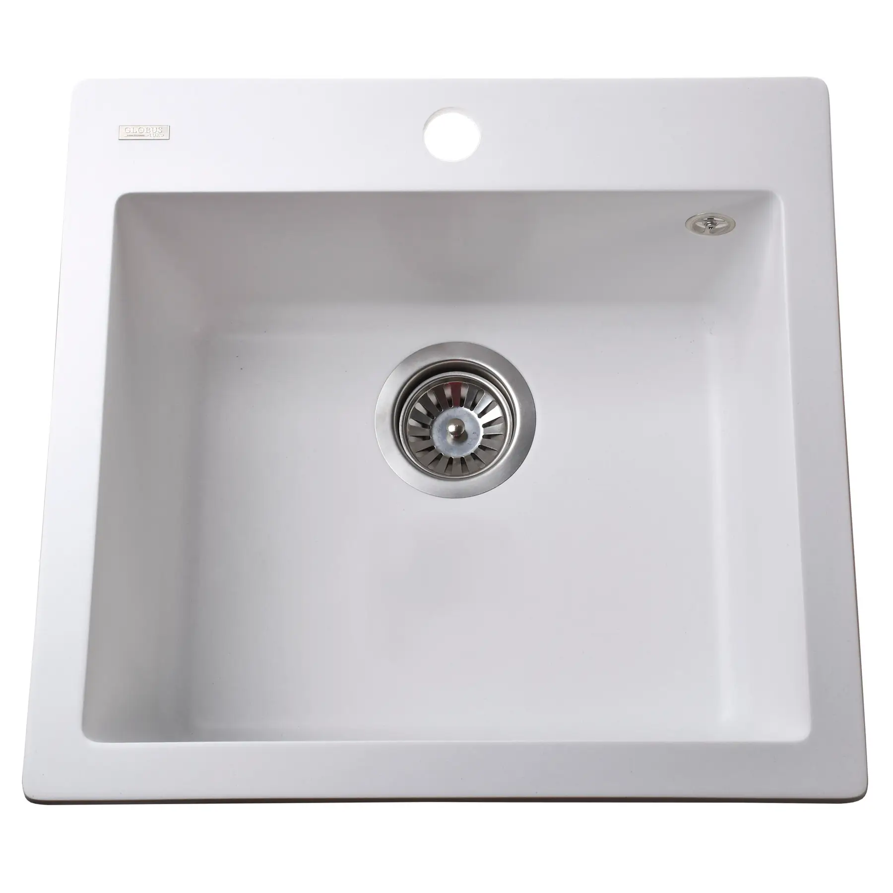 Мийка для кухні гранітна Globus Lux AOSTA 490x455 мм Бiлий (А0007)