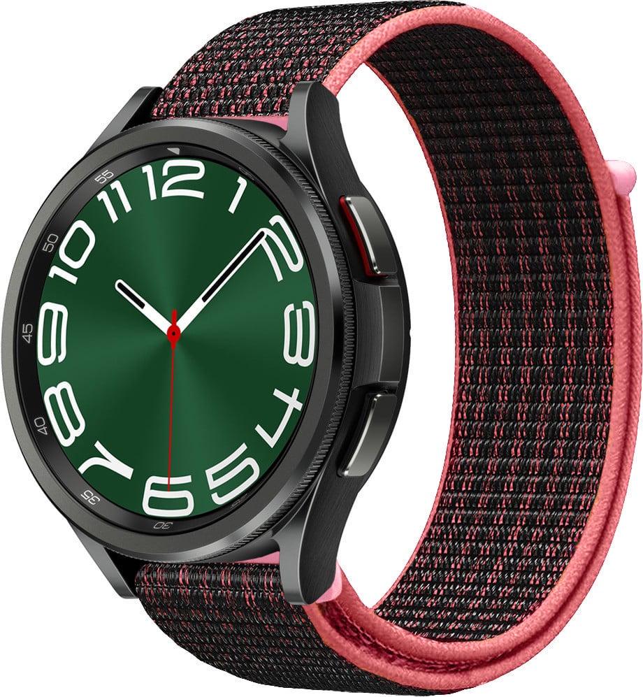 Ремешок нейлоновый Sport Loop для Galaxy Watch 6 Classic 47 мм Black/Pink (39223-51)