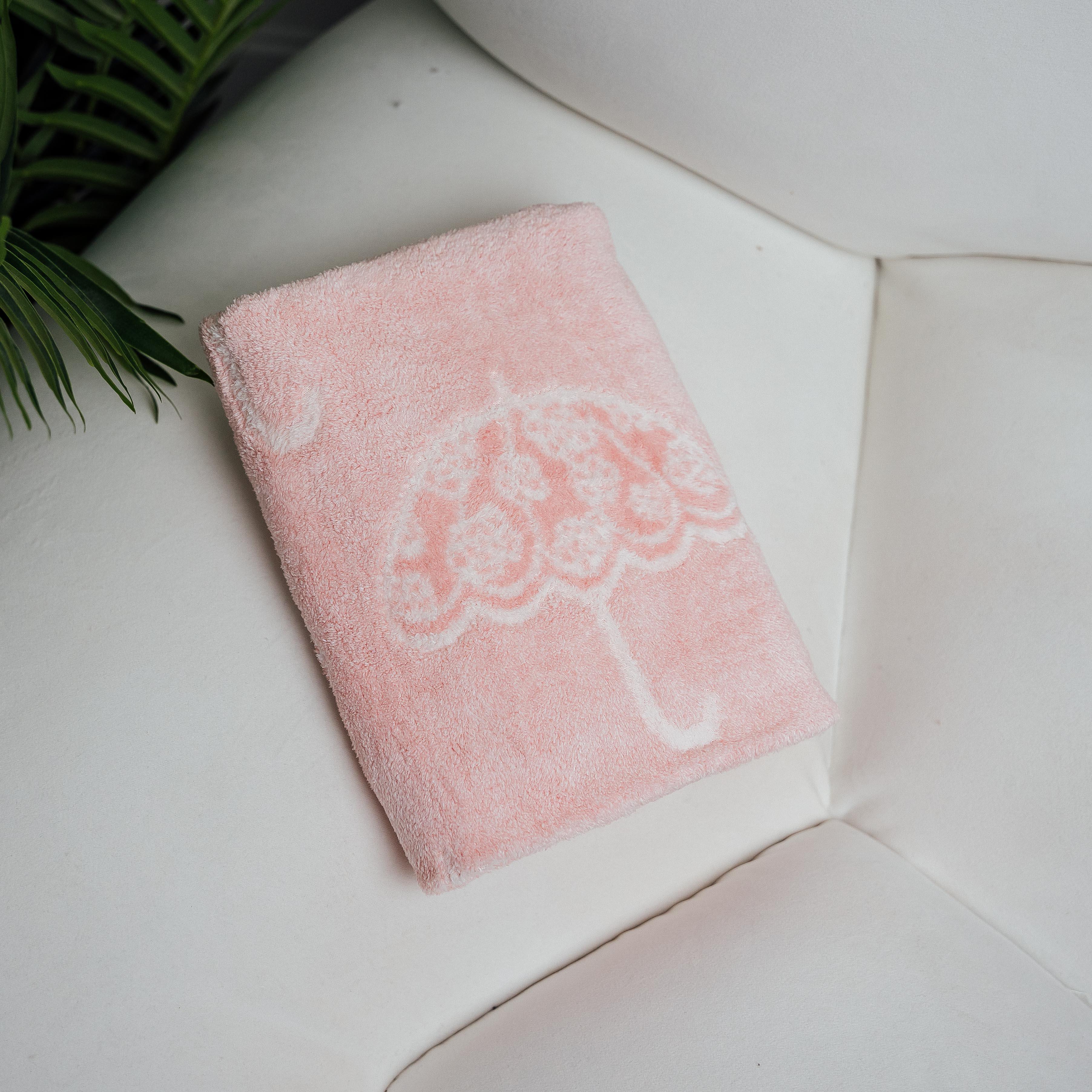 Рушник лицевий парасолька фібра 100х50 см Кораловий (87183) - фото 1