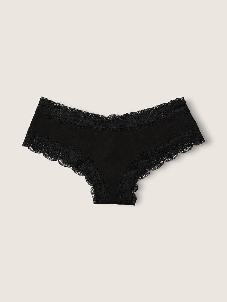 Трусики женские хипстеры Victoria's Secret EVERYDAY LACE-TRIM М Черный (2019517575) - фото 3