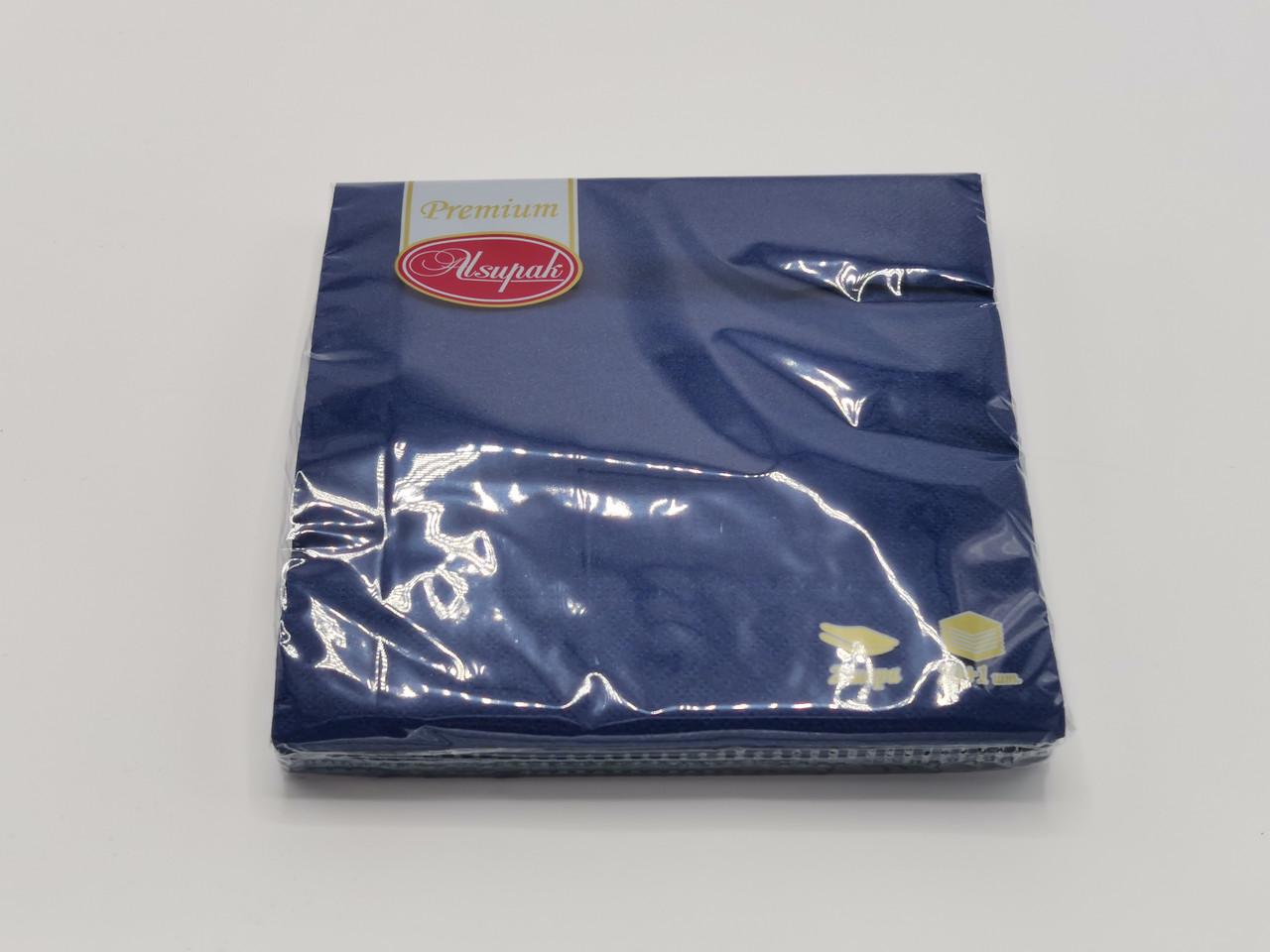 Серветки однотонні ТМ Alsupak 33х33 см сині 2 шари 20 шт. Синій - фото 1 Серветки однотонні ТМ Alsupak 33х33 см сині 2 шари 20 шт. Синій - фото 1