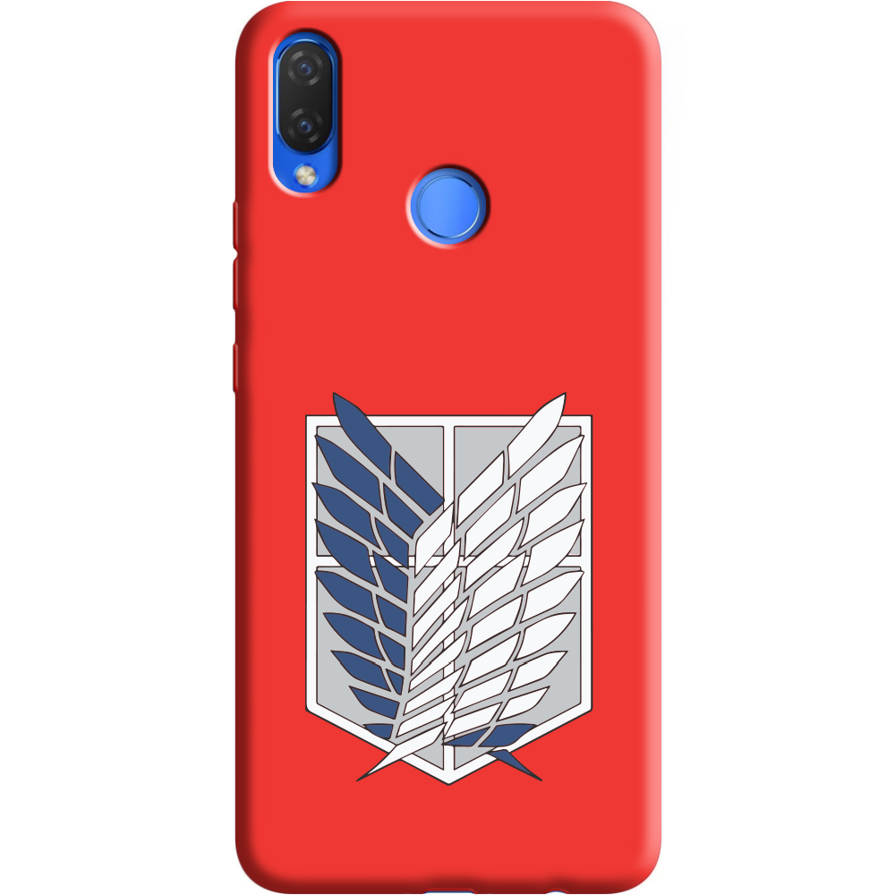 Чехол Boxface Huawei P Smart Plus Атака Титанов Крылья Свободы Красный силикон (34912-bk88-36133)