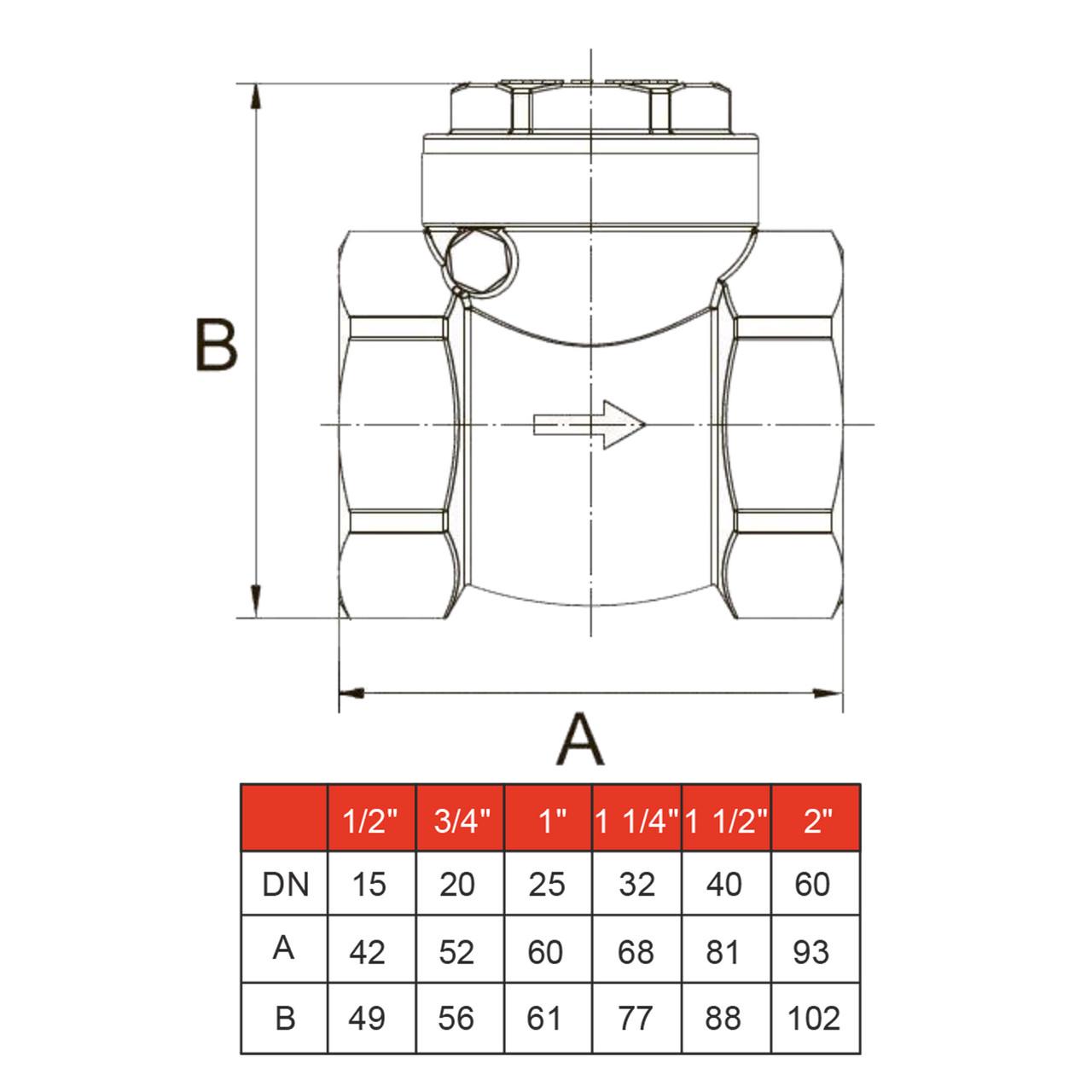 Клапан обратного хода воды Solomon 2" хлопавка 130 латунь (2642390258) - фото 3 Клапан обратного хода воды Solomon 2" хлопавка 130 латунь (2642390258) - фото 3