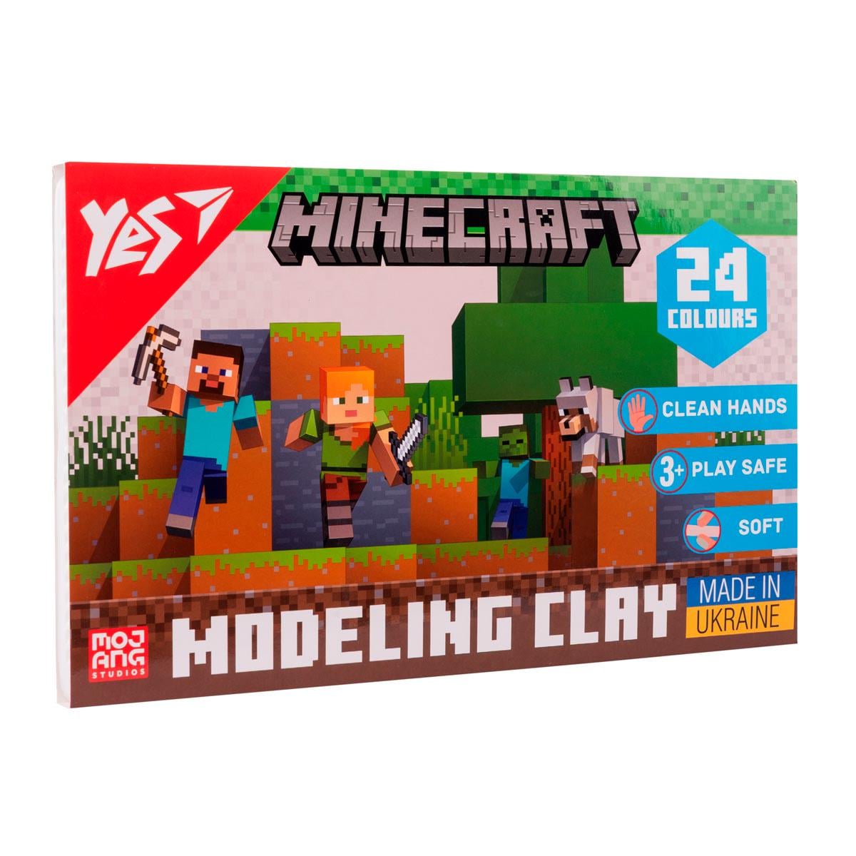Пластилин YES Minecraft 24 цветов 480 г (540682)