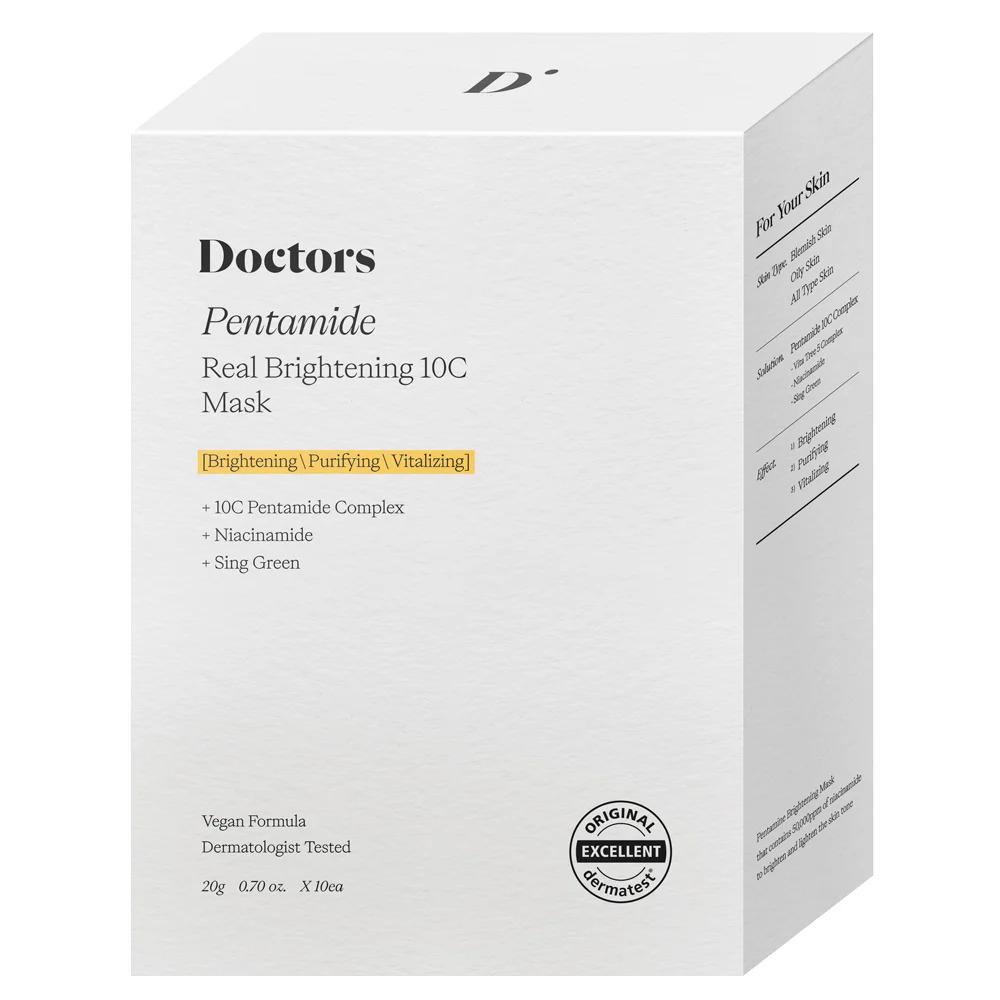 Маска тканинна для освітлення та рівного тону шкіри Doctors Pentamide Real Brightening 10C Mask 10 шт. х 20 мл (23335605)