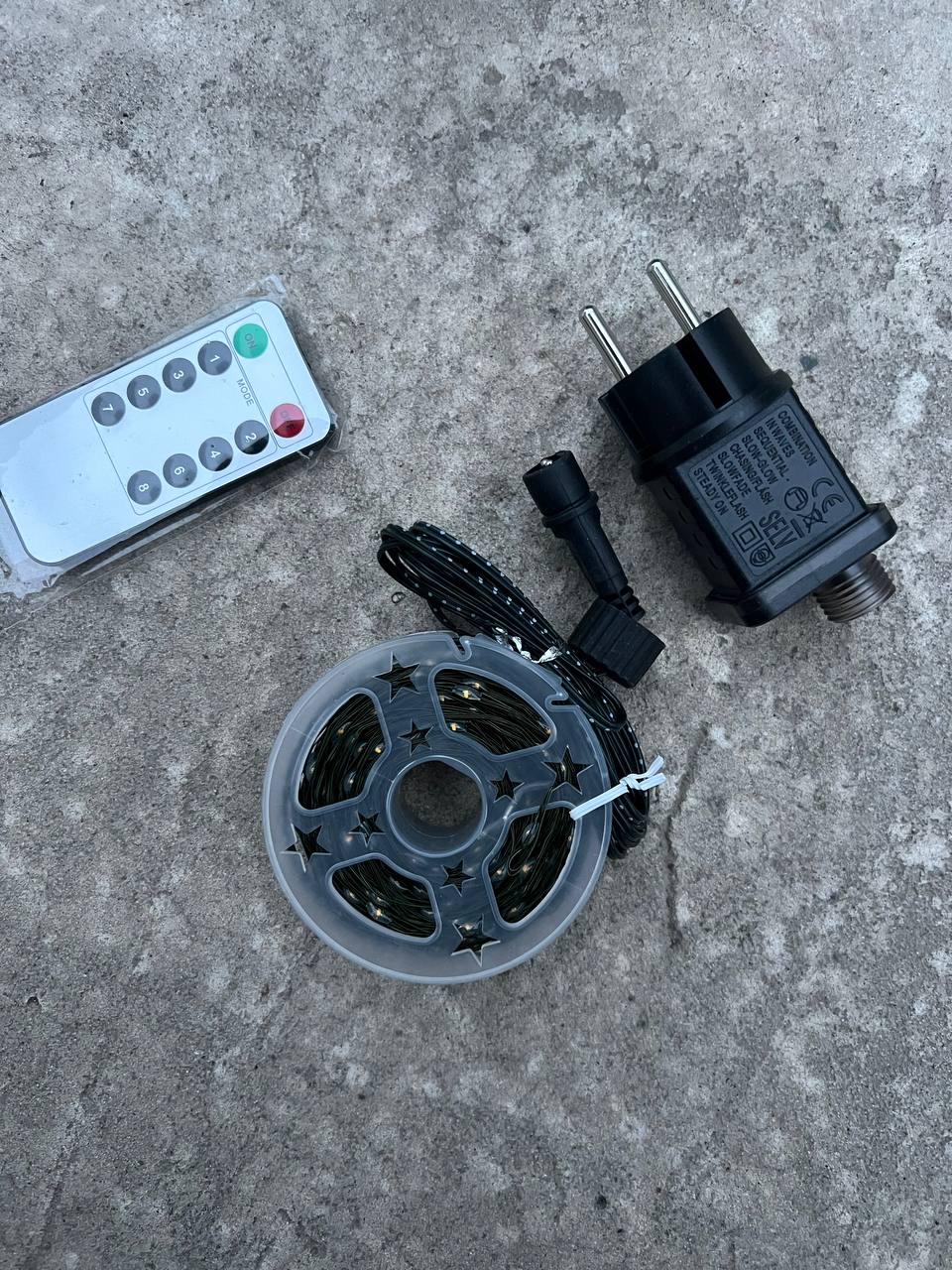 Гирлянда проволока водонепроницаемая 100 м с пультом Гирлянда проволока водонепроницаемая 100 м с пультом