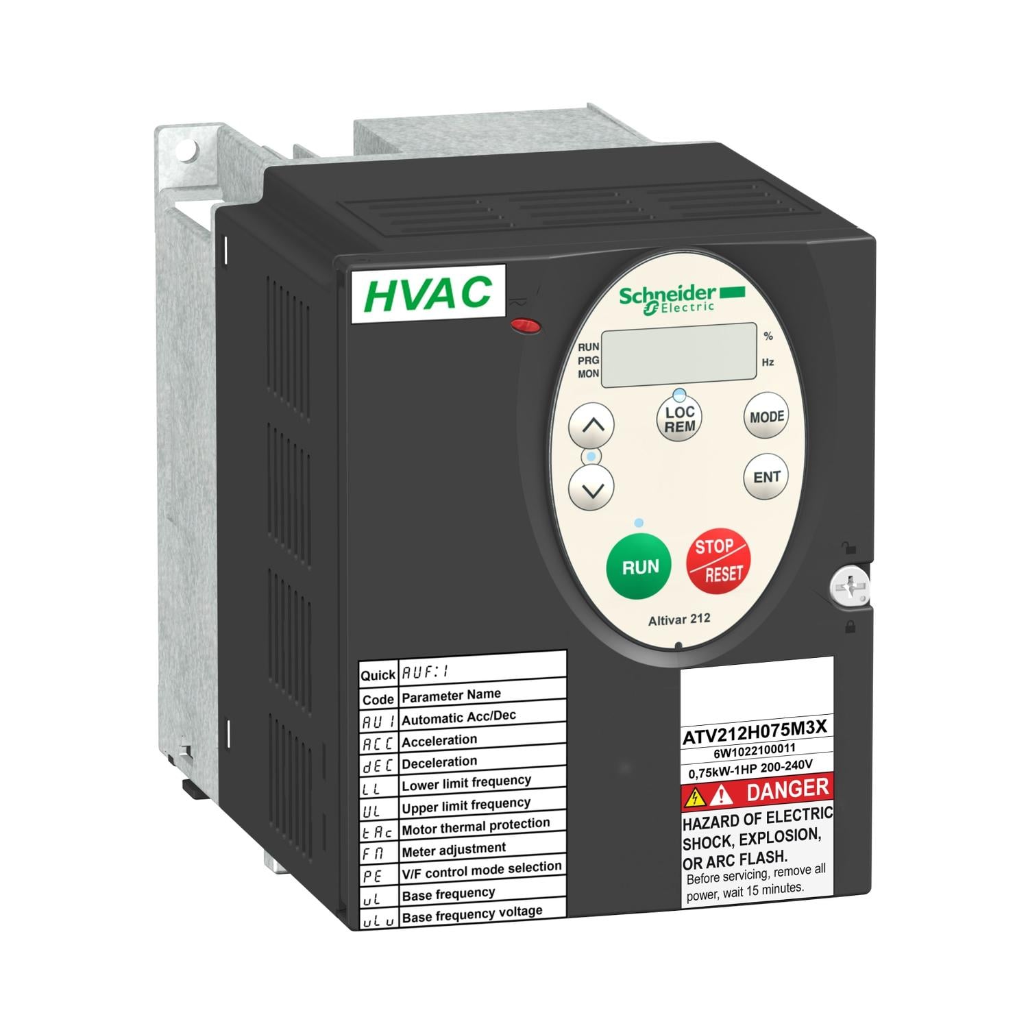 Преобразователь частоты Schneider Electric ATV212 3Ф 2,2A 0,75 кВт 380 B с ЭМС-фильтром (ATV212H075N4)