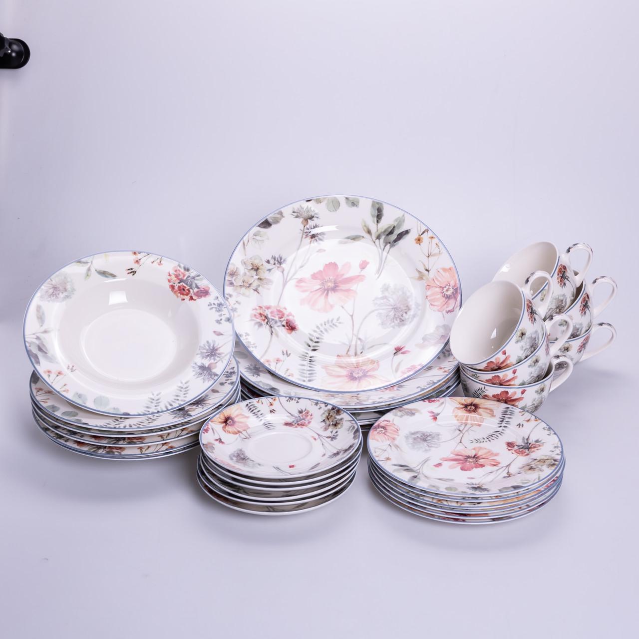 Сервиз столовый из фарфора Fleur на 6 человек 30 пр. (HP-HK-5)