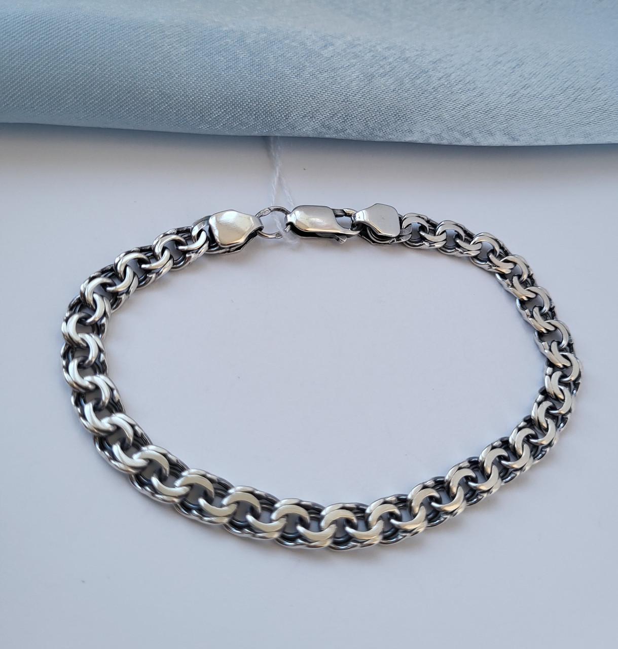 Браслет Бисмарк серебро 925 пробы 21,5 см 11,74 г 5 мм (бр5ч)