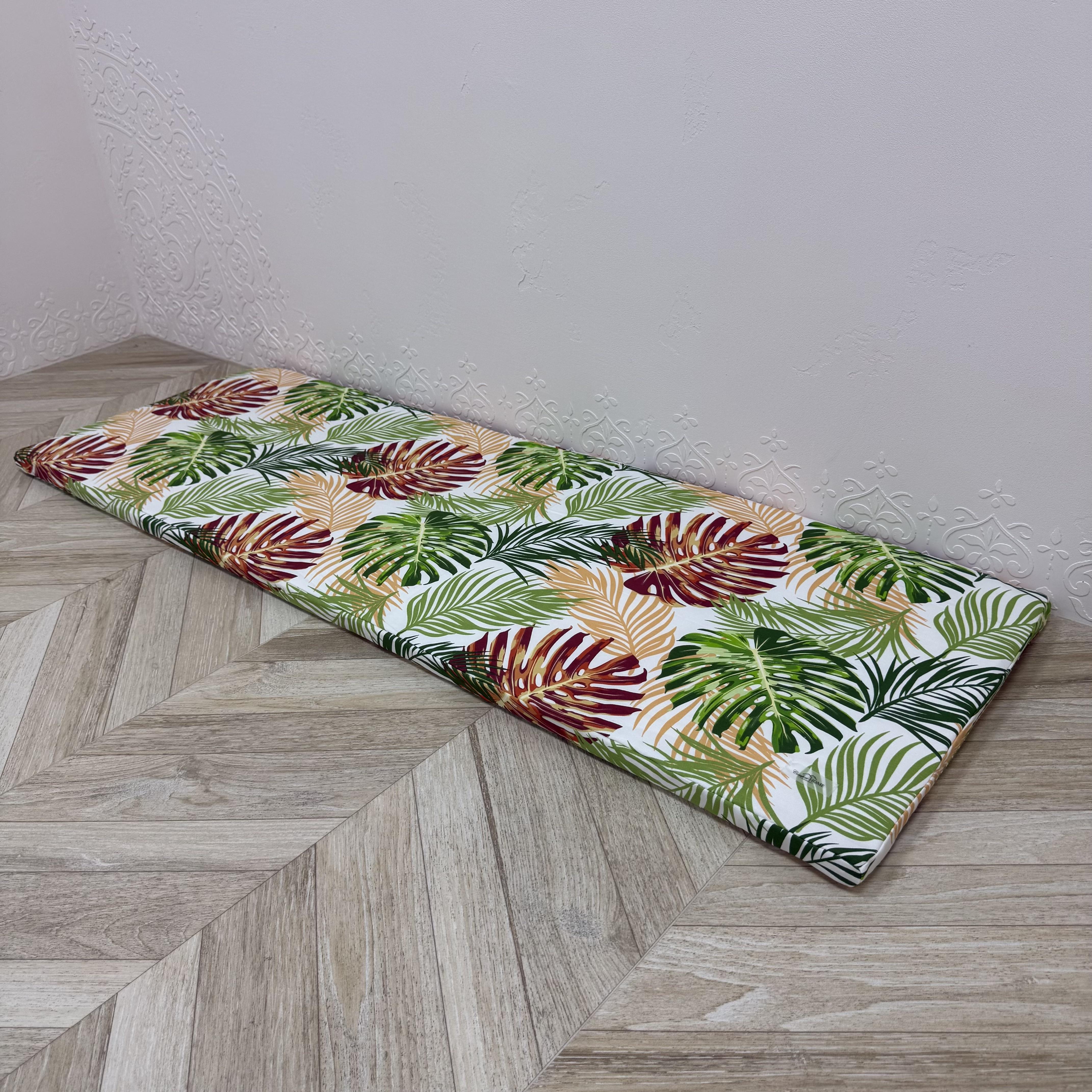 Матрац Comfort Home Tropical leaves на підвіконня/каркаси/піддони/садові меблі панама 120х40х5 см