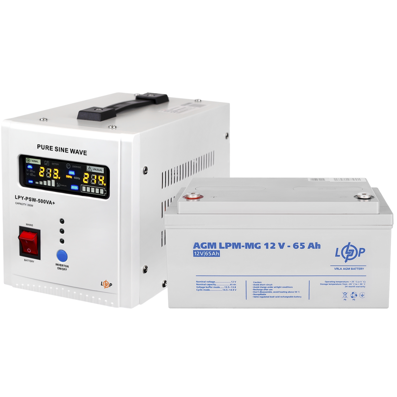 Комплект резервного питания для котла LogicPower Источник бесперебойного питания 500VA мультигелевая батарея 900 W (15866)