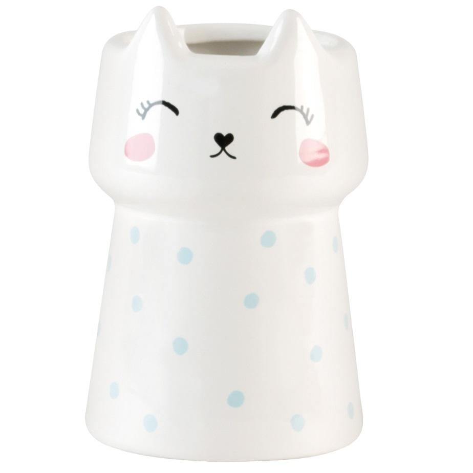 Стакан для зубних щіток настільний MVM СuteСat BA-21 З малюнком Білий (212077)