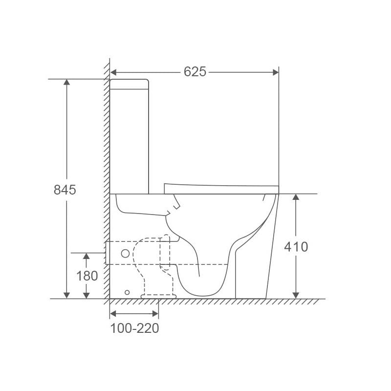 Унитаз-компакт MIXXUS Premium Bevel-0401-T1 система смыва TORNADO 1.0 625x390x845 мм (MP6473) - фото 3