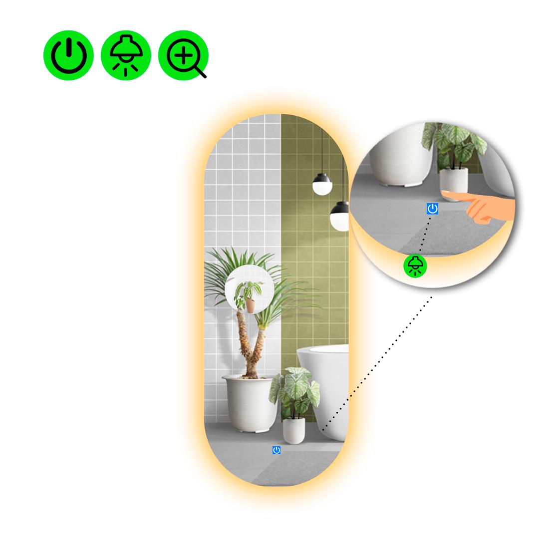 Зеркало с LED подсветкой Portale 2 с сенсором 180x70 см