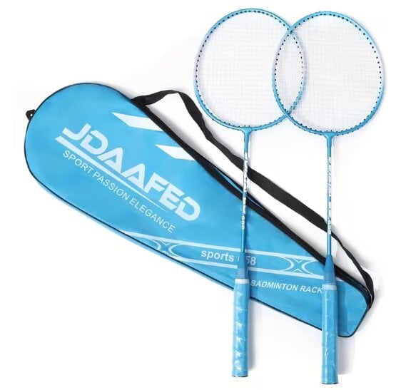 Набор для бадминтона JDAAFED из 2-х ракеток/3-х воланов/чехла Голубой (а96)