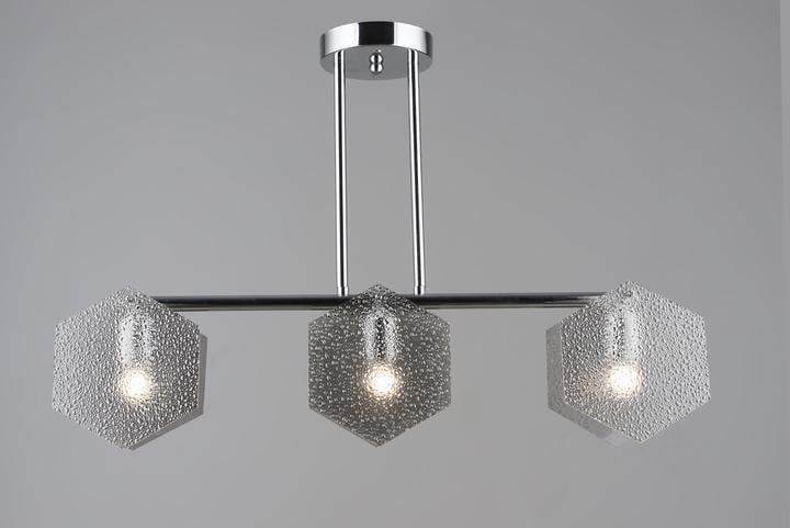 Люстра потолочная Sirius со стеклянными пластинами под три лампы Е27 IP20 B S2472/3 CH Хром (28686256)