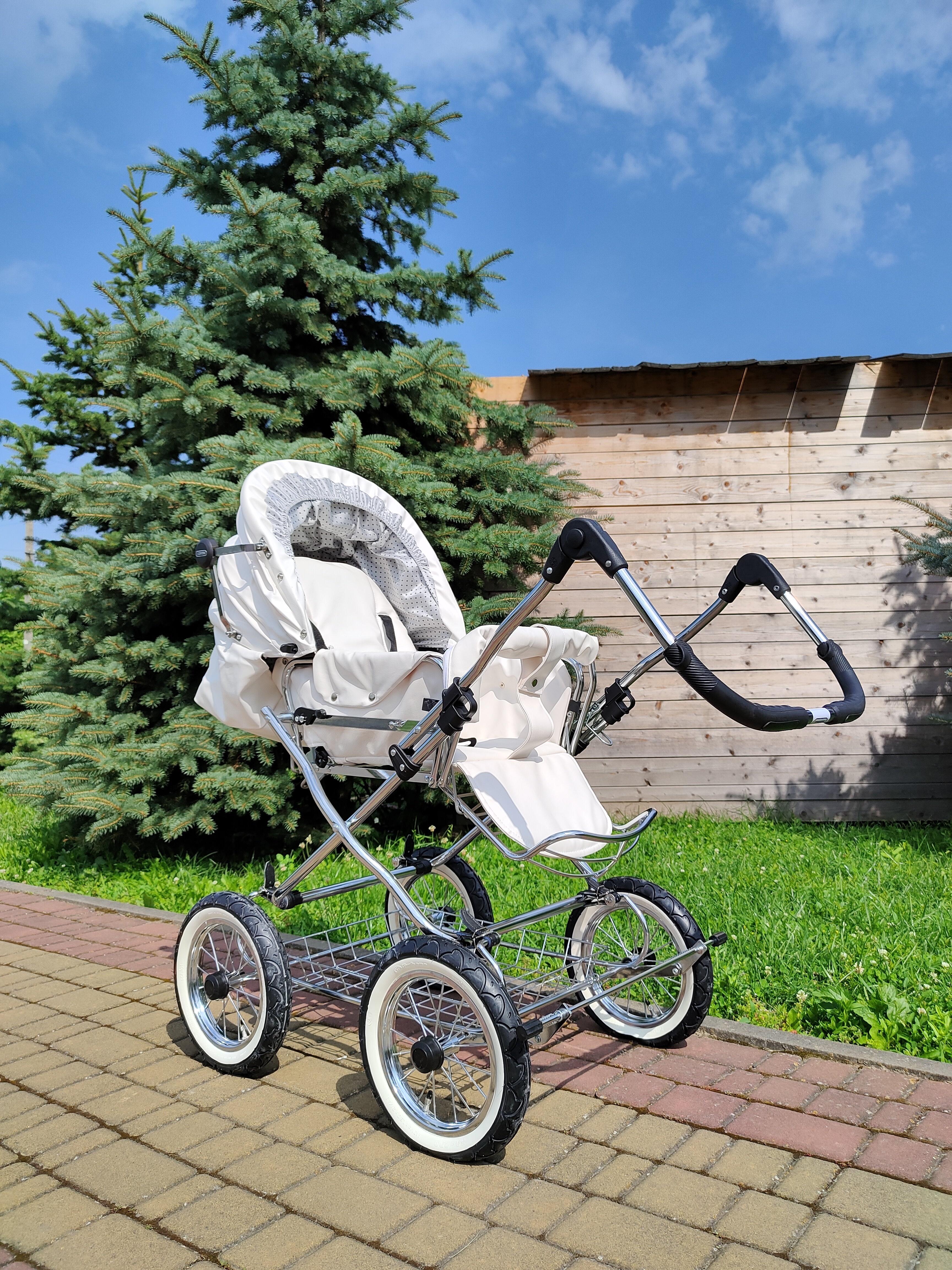 Детская коляска-трансформер Eichhorn Combination Stroller Белый/Серый - фото 3