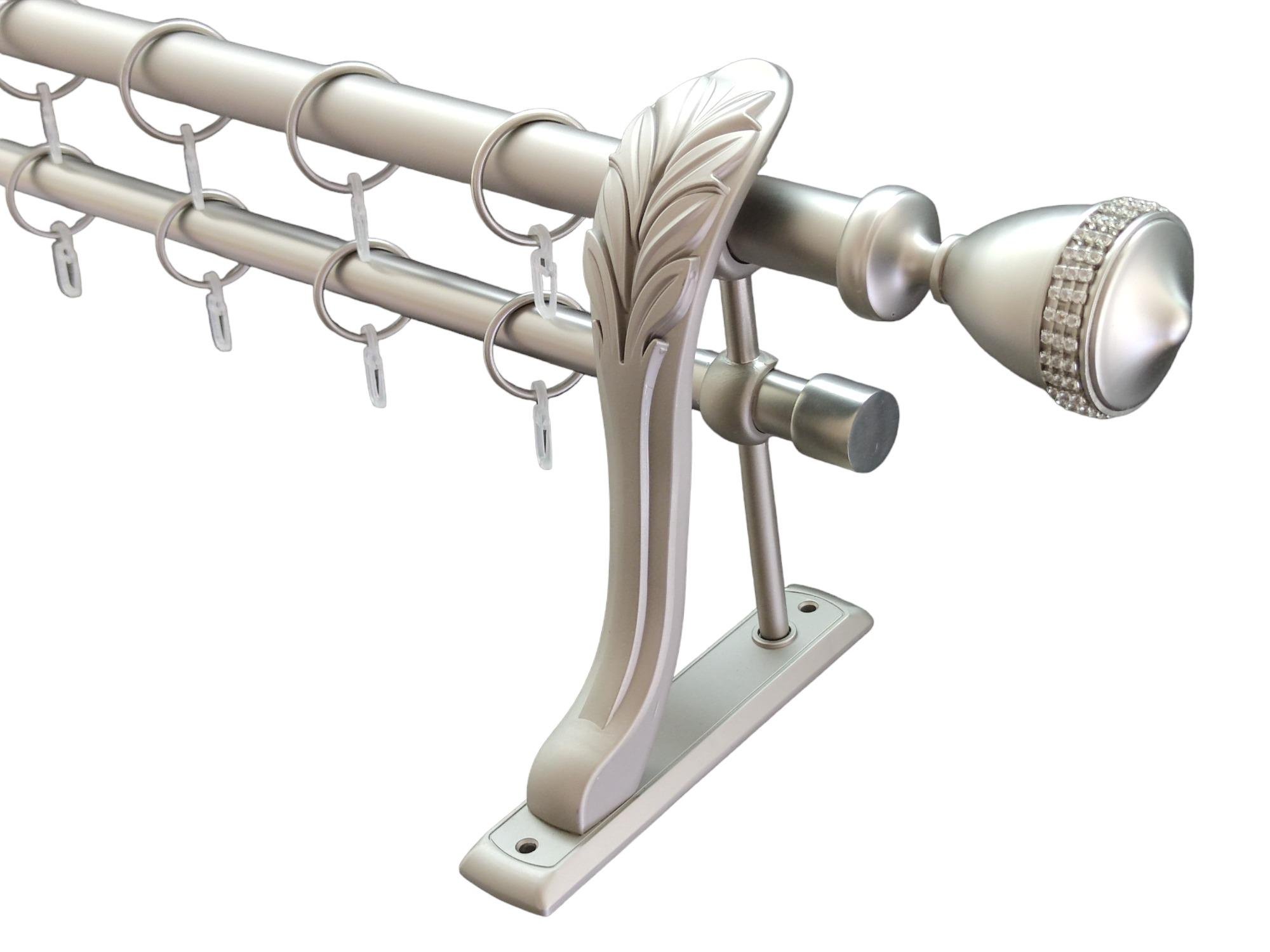 Карниз для штор Orvit Етернія металевий дворядний ретро гладка труба кільце металеве 25/19 мм 240 см Сатин (1993655382)