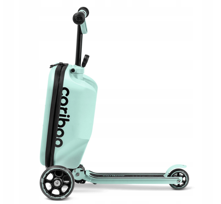 Самокат трехколесный CARIBOO iTRAVEL с детским чемоданом 2в1 Mint (100889)