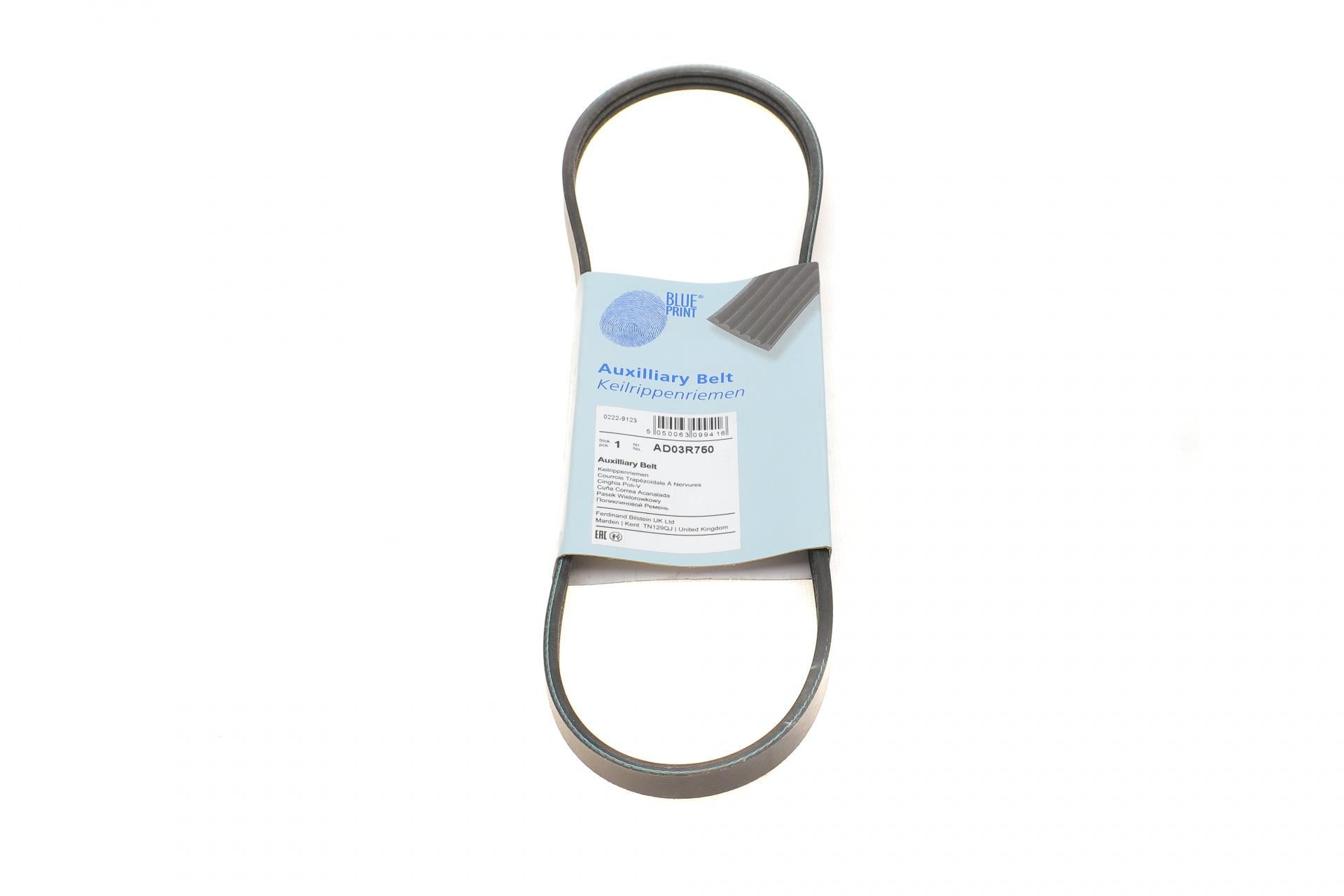 Ремень генератора BLUE PRINT для Dacia Logan/Sandero 1.2 12- /Suzuki Alto 1.1 04-08 /Toyota Camry 2.2 96-01 (AD03R750)