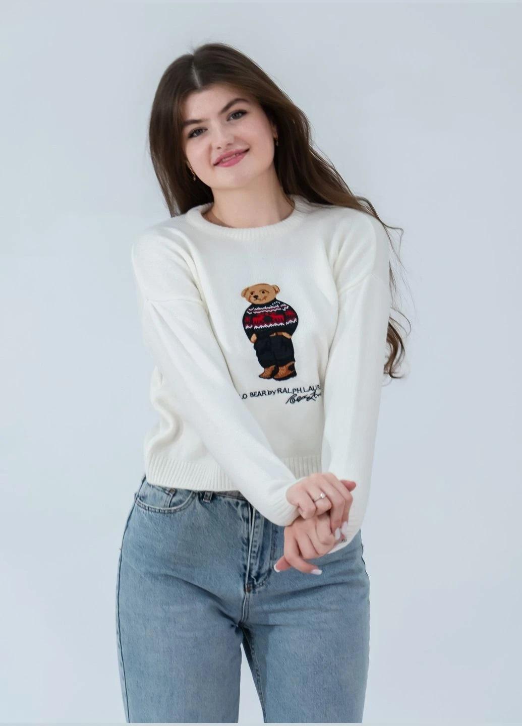 Светр жіночий Ralph Lauren POLO Bear PLR-3101 XL White - фото 3