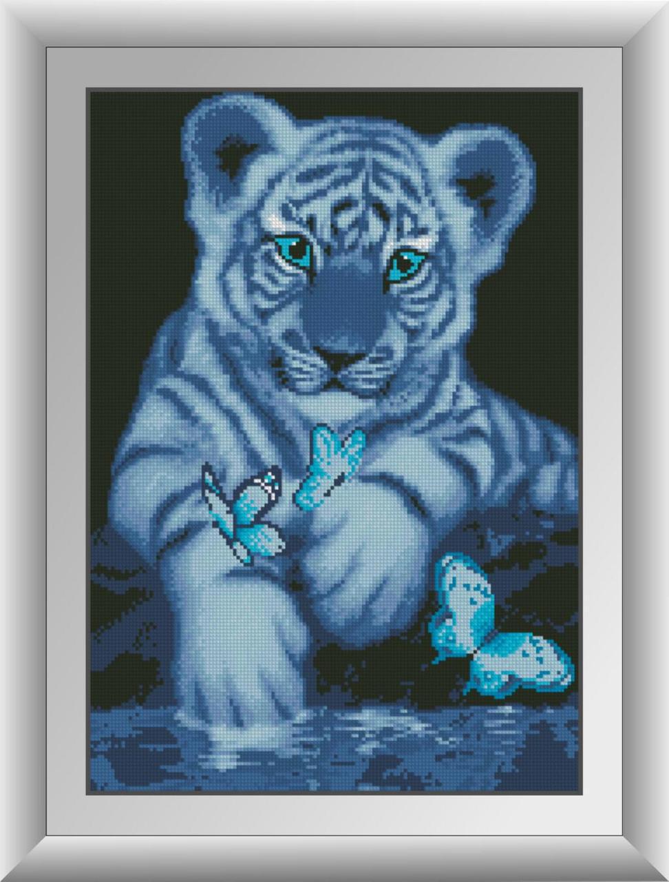 Алмазная мозаика Dream Art Белый тигренок 35x50 см (DA.30099)