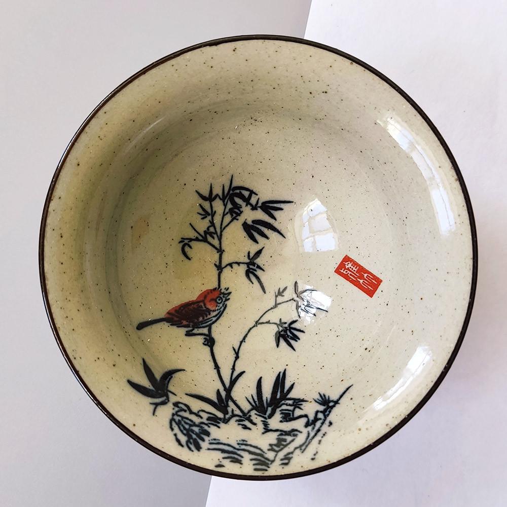 Пиала для чая Яркий воробушек фарфоровая 70 мл