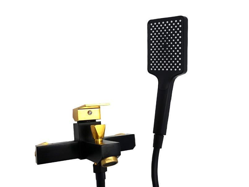 Смеситель для ванны Millz MRS-AL-F1 короткий гусак Черный с золотом (ТР-00026988)