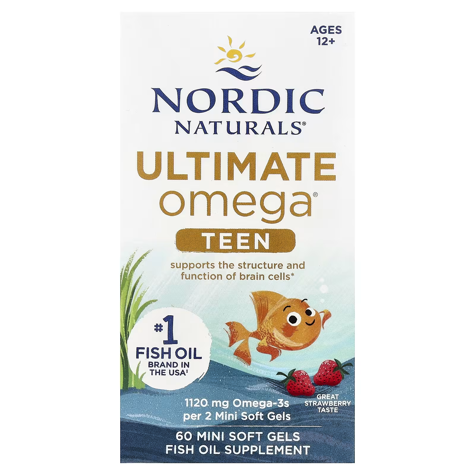 Омега-3 для детей Nordic Naturals Ultimate Omega Teen 1,120 мг 60 мини капс. Клубника (NOR-06110)