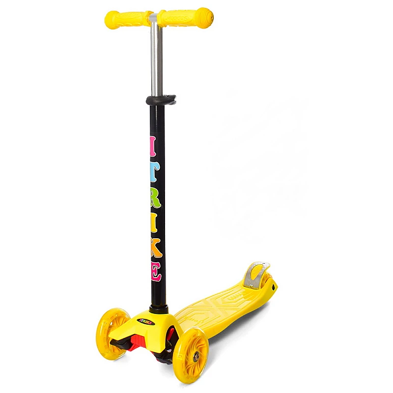 Самокат детский 3-х колесный JR 3-003-Y с подсветкой колёс Желтый (2497284062)