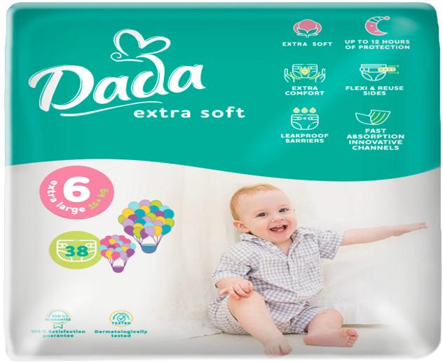 Підгузки Dada Extra Soft 6 Extra Large 16+ кг 38 шт. (12184)