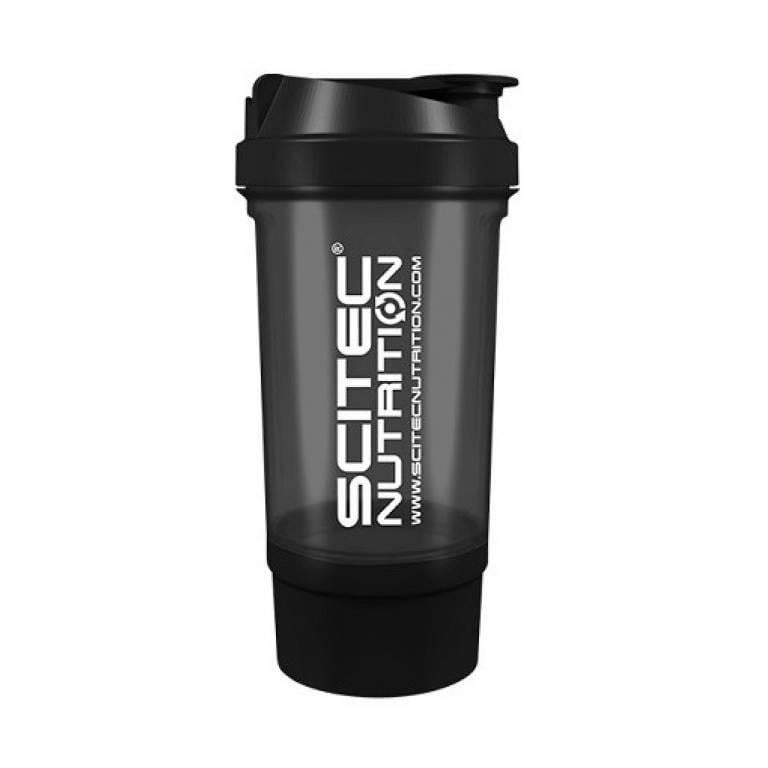 Шейкер Scitec Nutrition Travel 500 мл с 1 контейнером Черный
