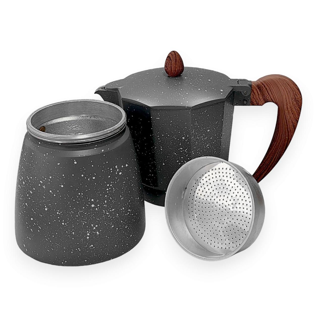 Кофеварка гейзерная A-Plus СМ-2086 алюминиевая с мраморным покрытием на 9 чашек 450 мл (201238-9) - фото 2