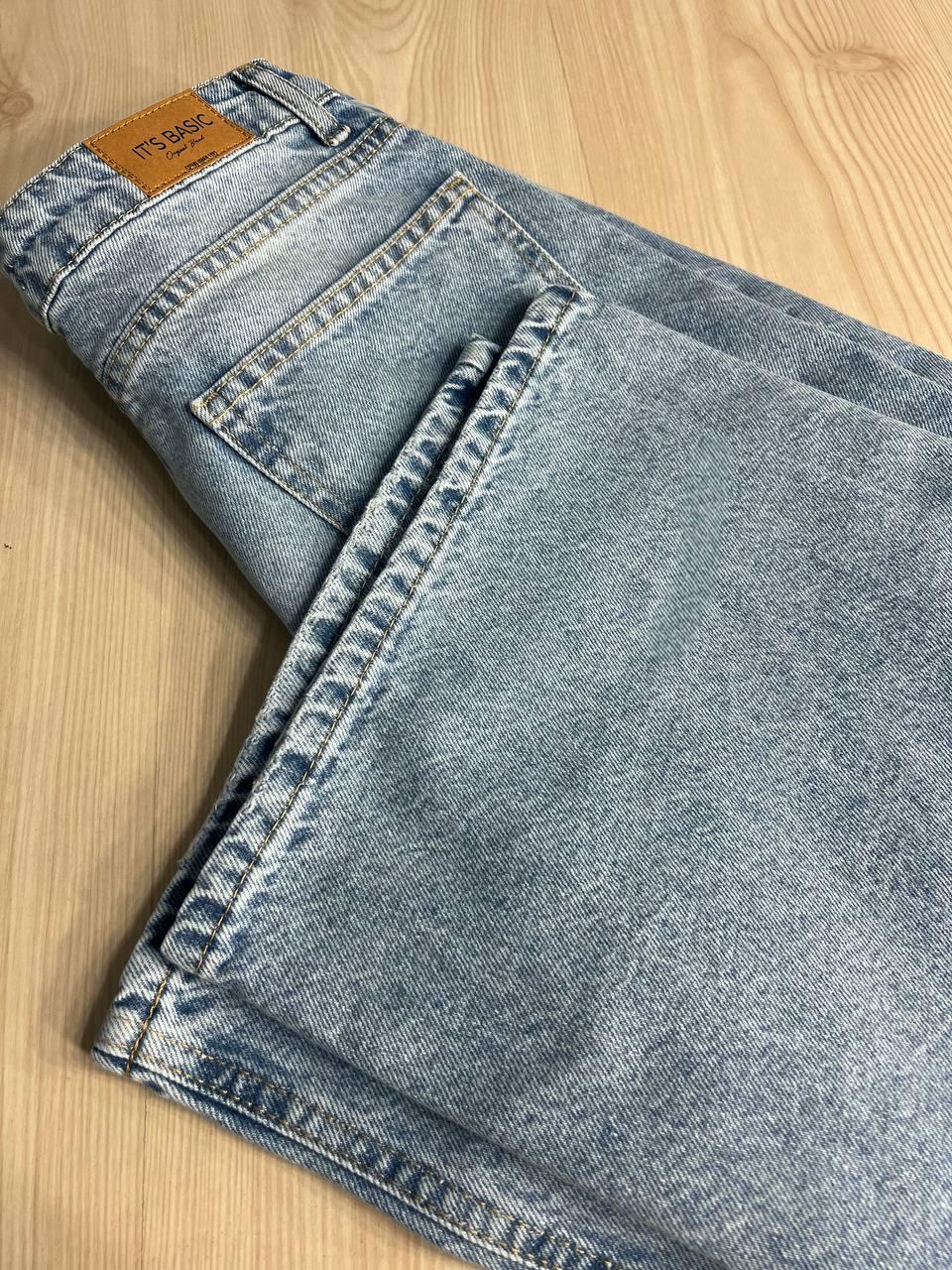 Джинси жіночі ITS Basic 2499-3 Wide Leg jeans з високою талією широкі рівні від стегна з виточками на стегнах р. 34 Блакитний (3918) - фото 8