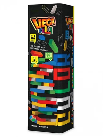 Настільна гра дитяча "Дженга VEGA COLOR" GVC-01U Різнокольоровий (7927)