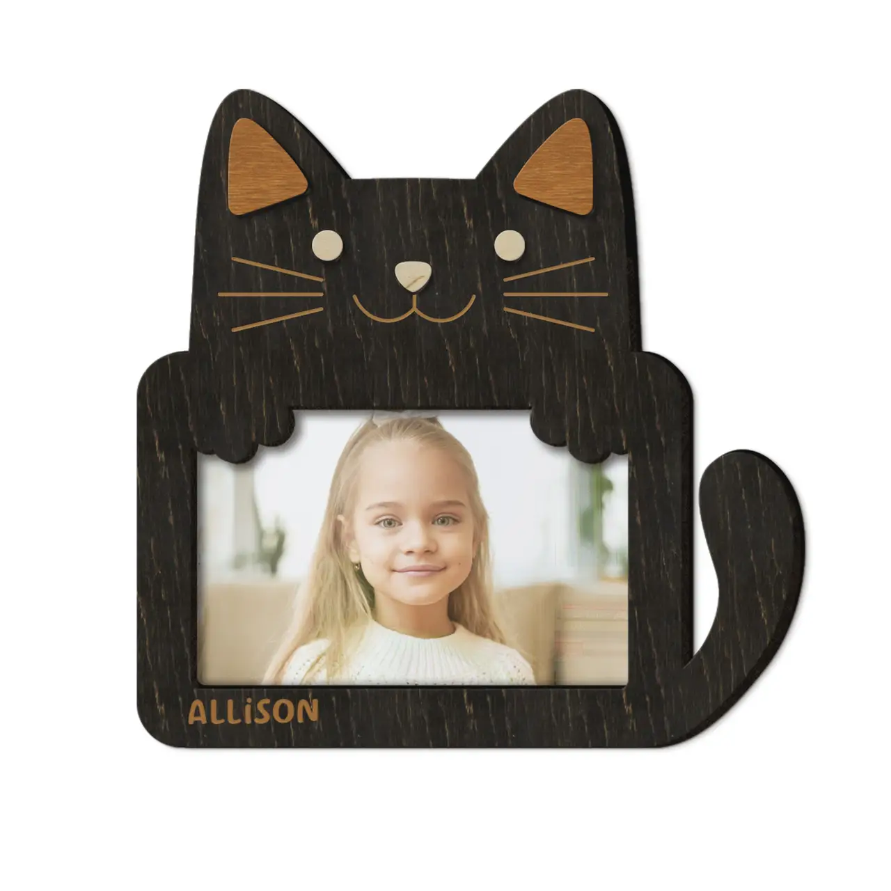 Фоторамка персоналізована з кішкою горизонтальна на 1 фото Чорний (cat_4x6_horizontal-2) - фото 1 Фоторамка персоналізована з кішкою горизонтальна на 1 фото Чорний (cat_4x6_horizontal-2) - фото 1