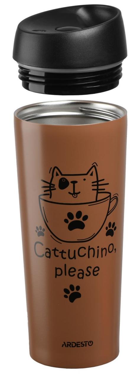Термочашка Ardesto Coffee time Cat 450 мл Brown (AR2645DMM) - фото 2 Термочашка Ardesto Coffee time Cat 450 мл Brown (AR2645DMM) - фото 2