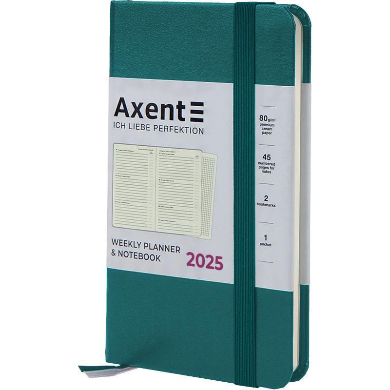 Еженедельник датированный 2025 Axent Pocket Strong 90x150 мм 192 стр. Малахитовый (8508-25-31-A)