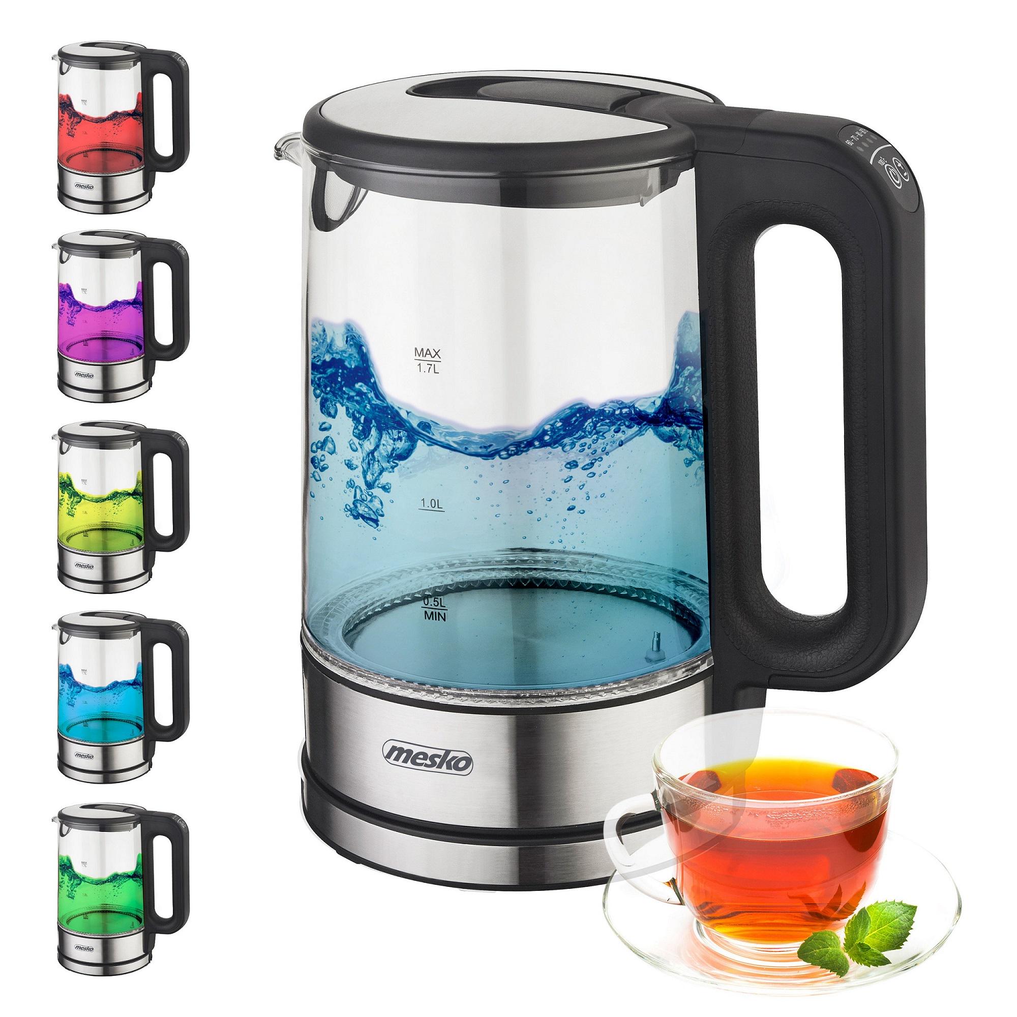 Електрочайник Mesko MS 1301 2200 Вт з регулятором температури 1,7 л Black (6087) - фото 2