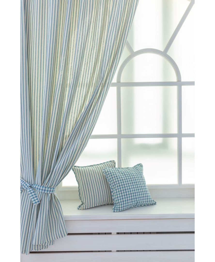 Комплект штор Кантрі 170х136 см 2 шт Синя смужка - фото 3 Комплект штор Кантрі 170х136 см 2 шт Синя смужка - фото 3